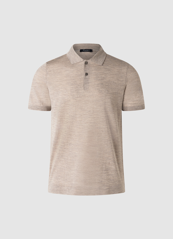 Pullover Polo 1/2 Arm Creme Frontansicht