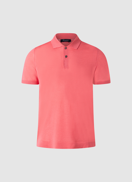 Pullover Polo 1/2 Arm Shiny Flamingo Frontansicht