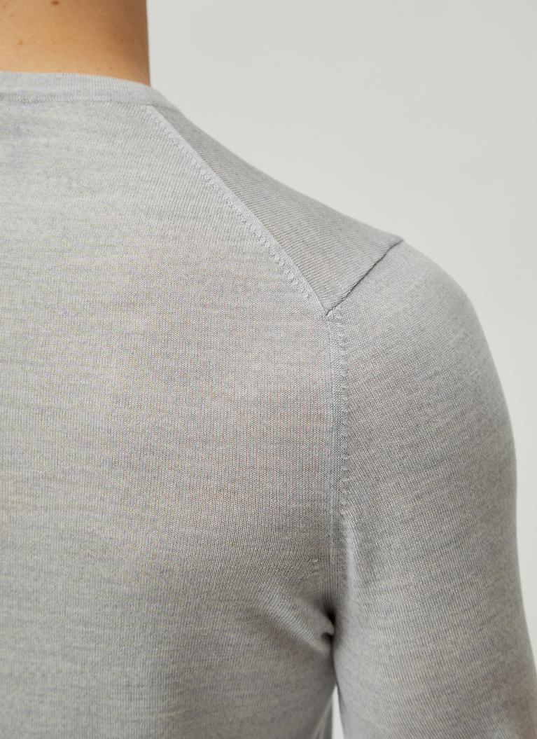 Pullover Rundhals 1/1 Arm, Light Grey Detailansicht 2