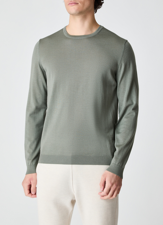 Pullover Rundhals 1/1 Arm Foggy Teal Frontansicht