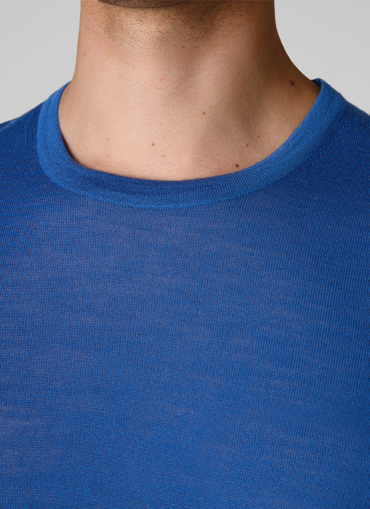 Pullover Rundhals 1/1 Arm, Medium Blue Detailansicht 1