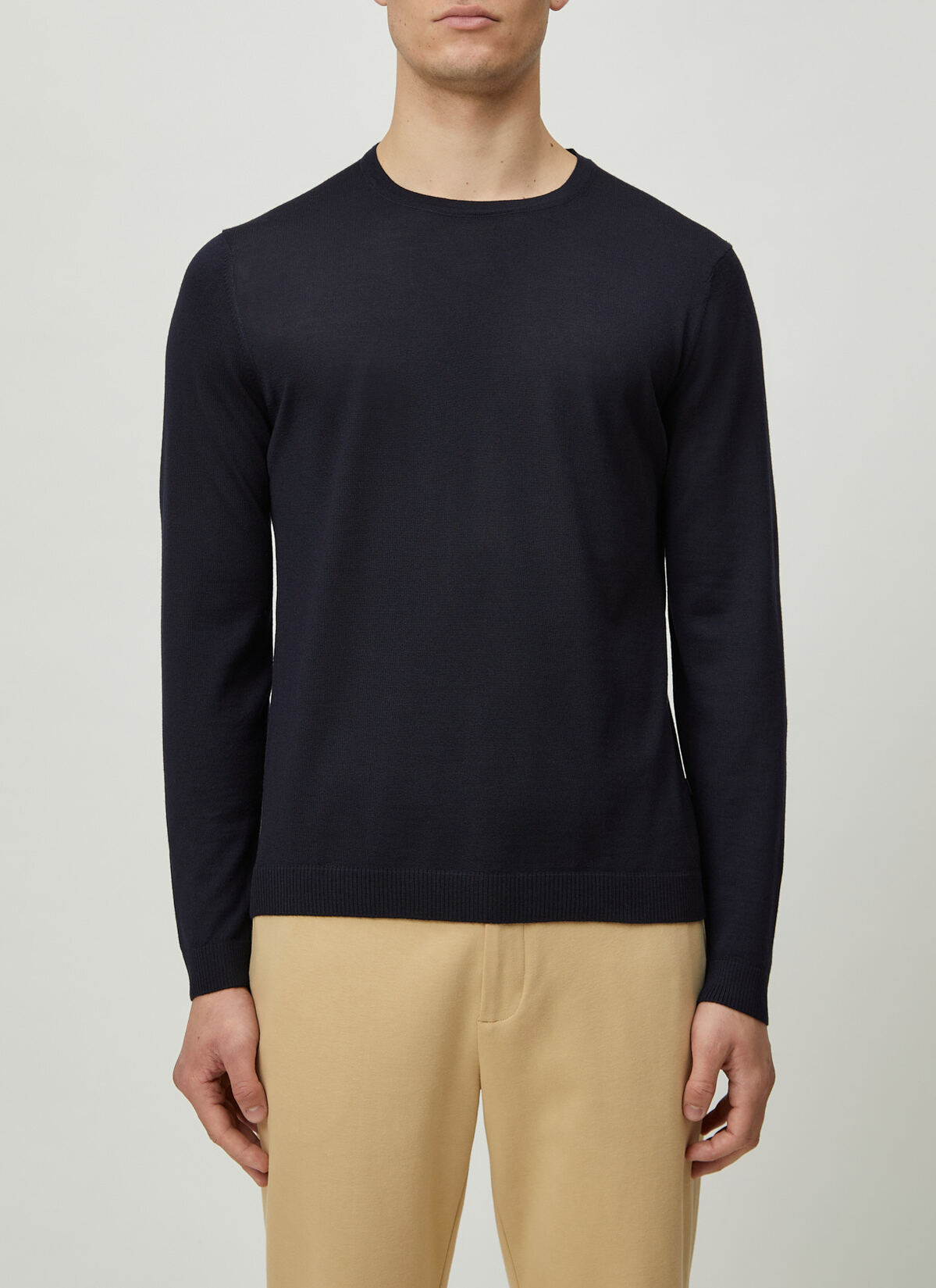 Pullover Rundhals 1/1 Arm, Navy Detailansicht 1