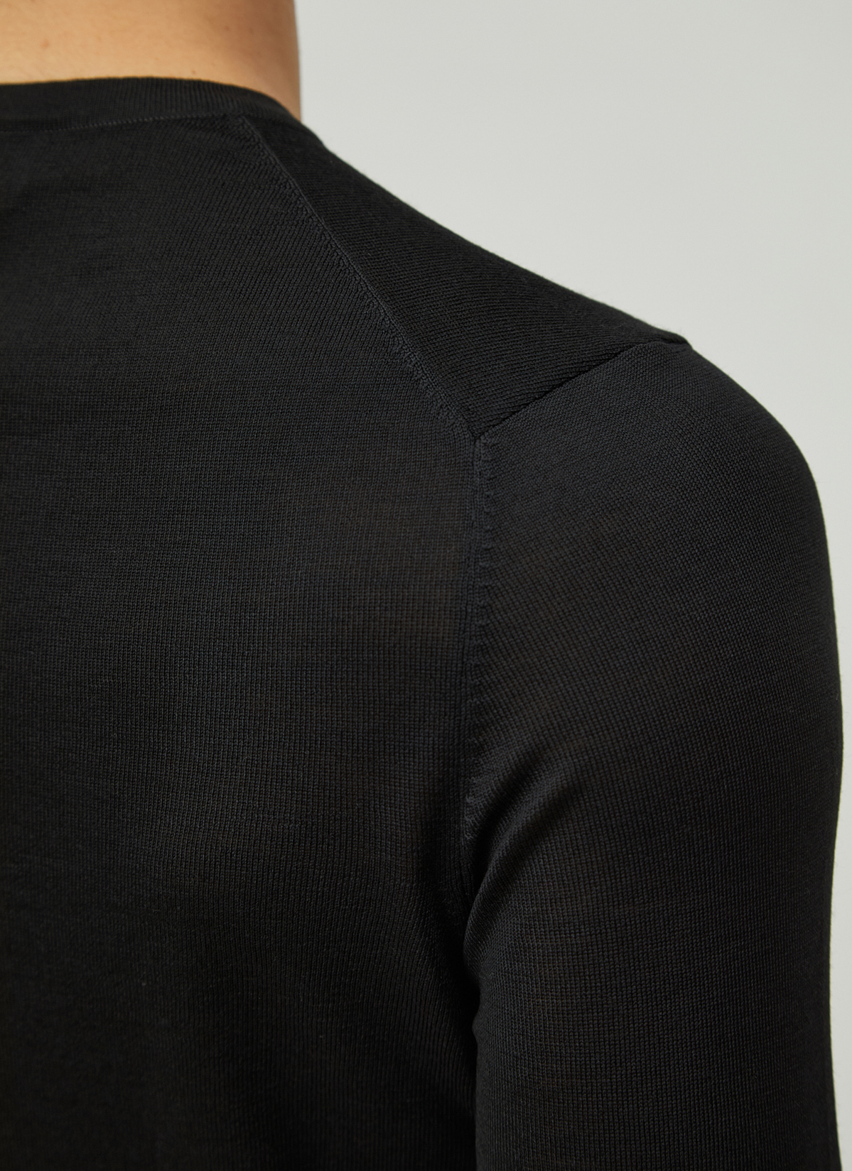 Pullover Rundhals 1/1 Arm, Black Detailansicht 2