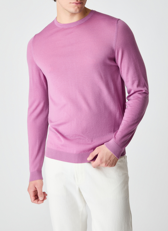 Pullover Rundhals 1/1 Arm Frozen Grape Frontansicht