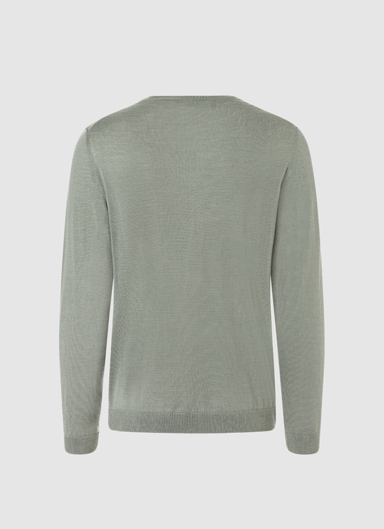 Pullover Rundhals 1/1 Arm Foggy Teal Frontansicht