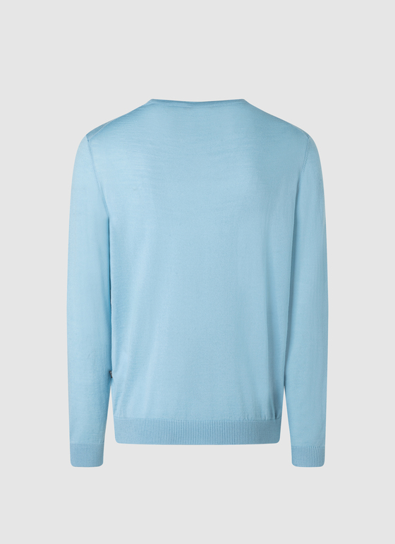 Pullover Rundhals 1/1 Arm Ocean Aqua Frontansicht