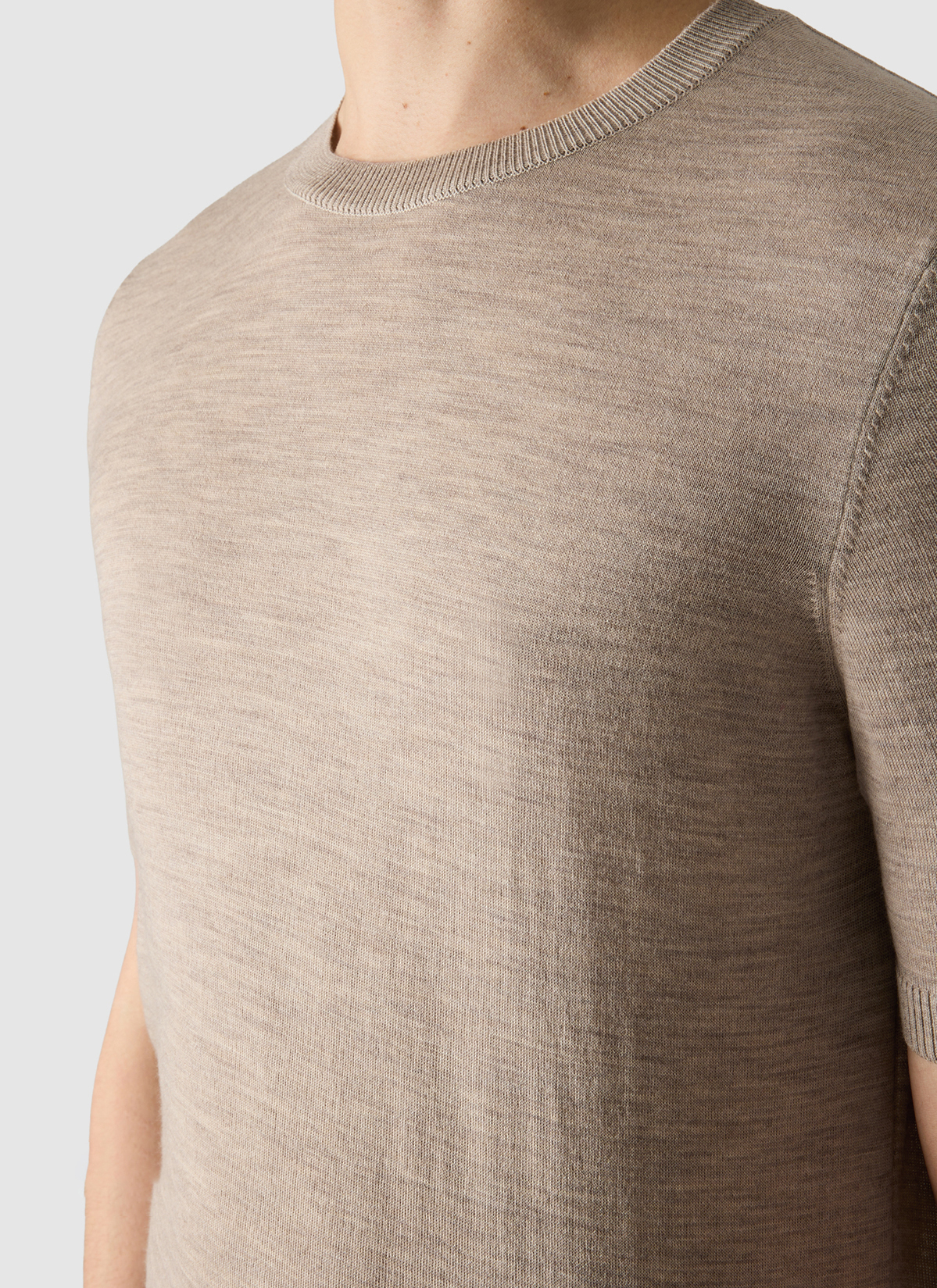 Pullover Rundhals, Iced Latte Detailansicht 1