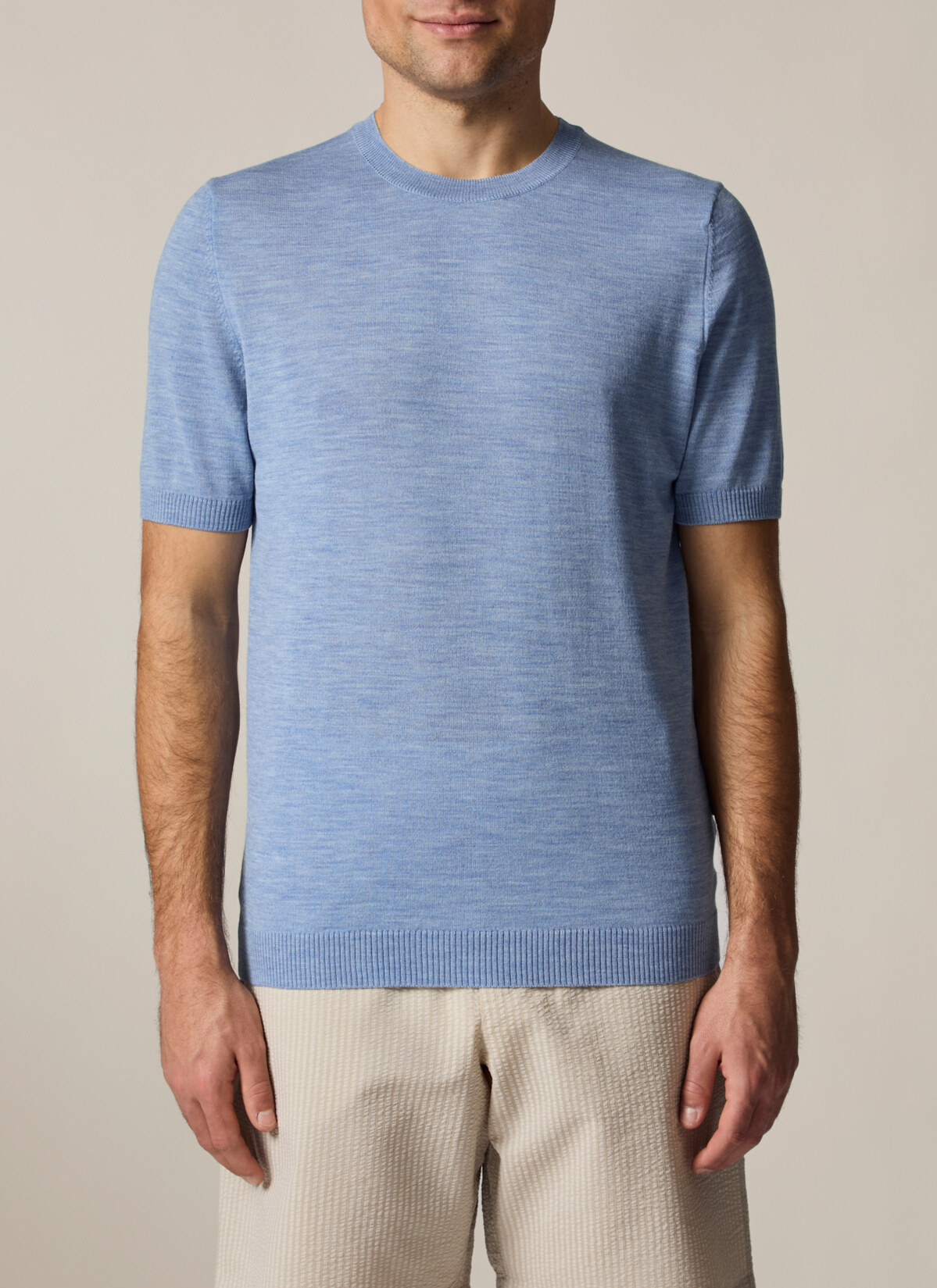 Pullover Rundhals, Whispering Blue Frontansicht