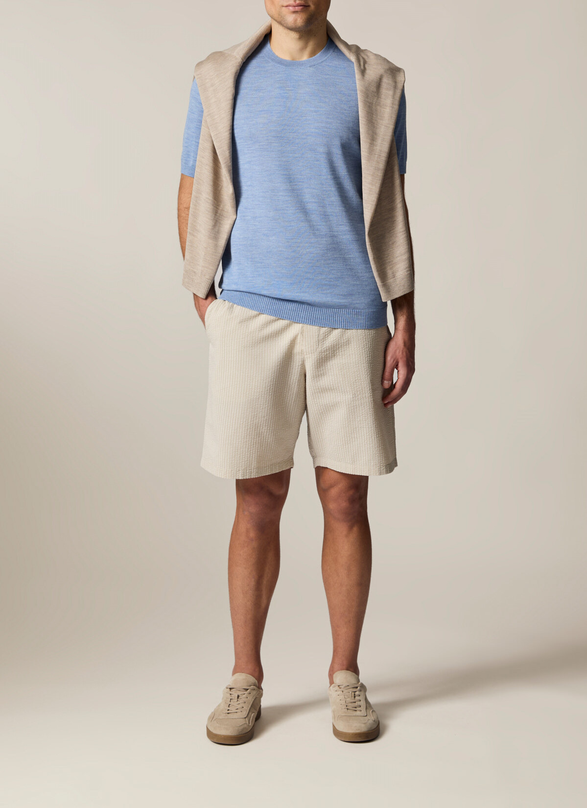 Pullover Rundhals, Whispering Blue Detailansicht 2