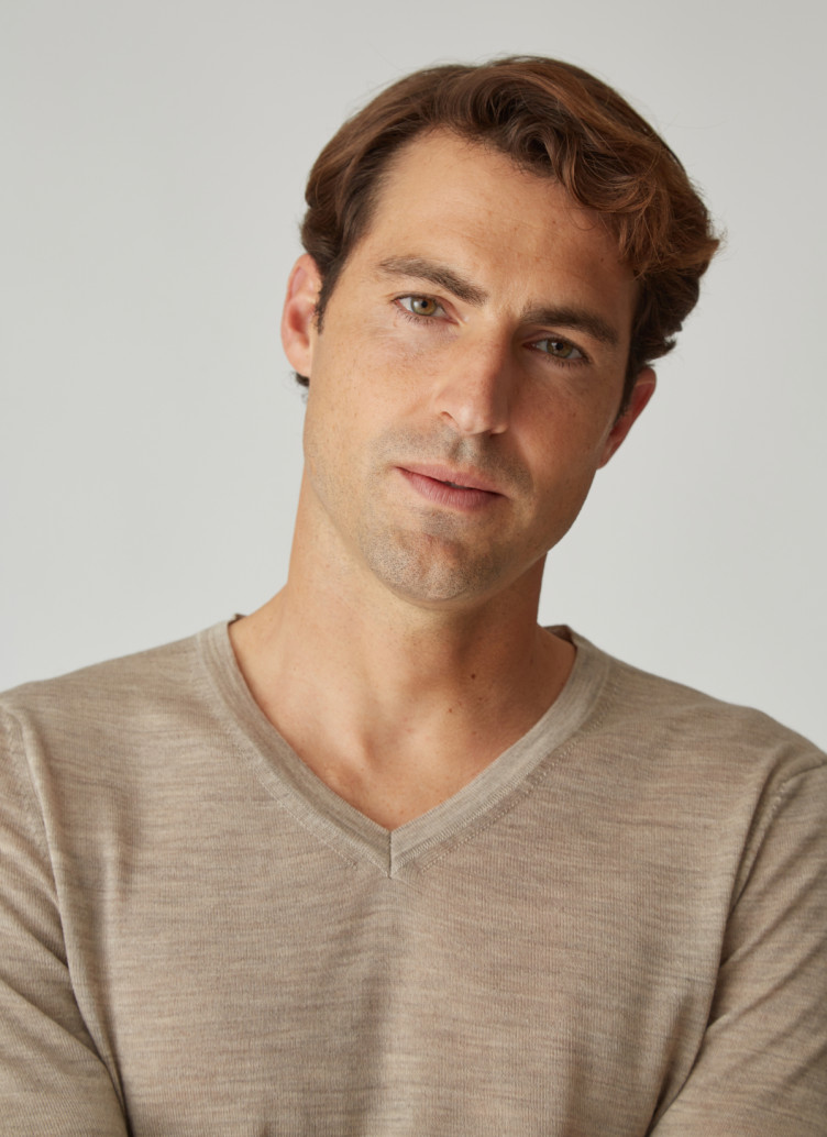 Pullover V-Ausschnitt 1/1 Arm, Sea Shell Detailansicht 1