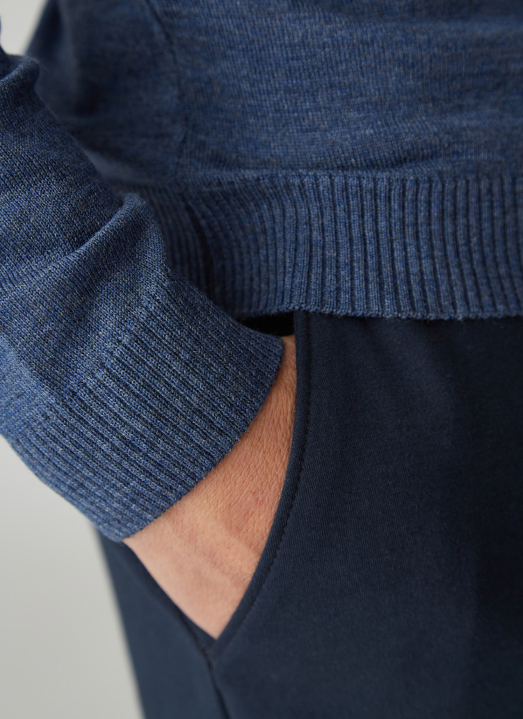 Pullover V-Ausschnitt 1/1 Arm, Denim Detailansicht 1