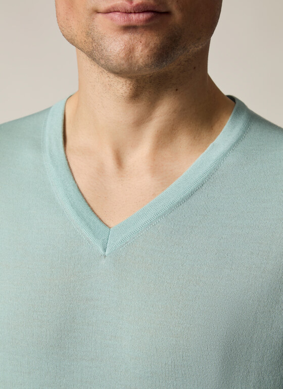 Pullover V-Ausschnitt 1/1 Arm Iced Mint Frontansicht