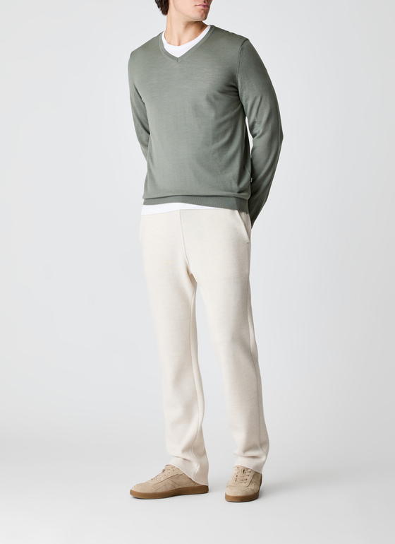 Pullover V-Ausschnitt 1/1 Arm Foggy Teal Frontansicht