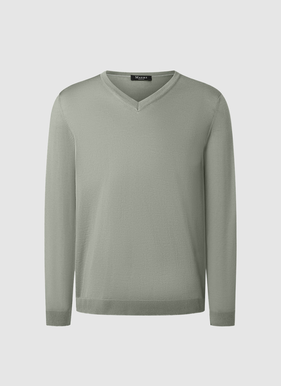 Pullover V-Ausschnitt 1/1 Arm Foggy Teal Frontansicht