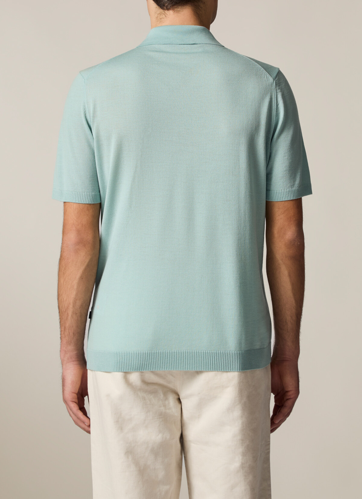 Pullover Polo 1/2 Arm, Iced Mint Rückansicht