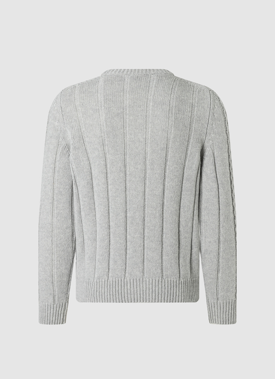 Pullover Rundhals 1/1 Arm Shark Skin Frontansicht
