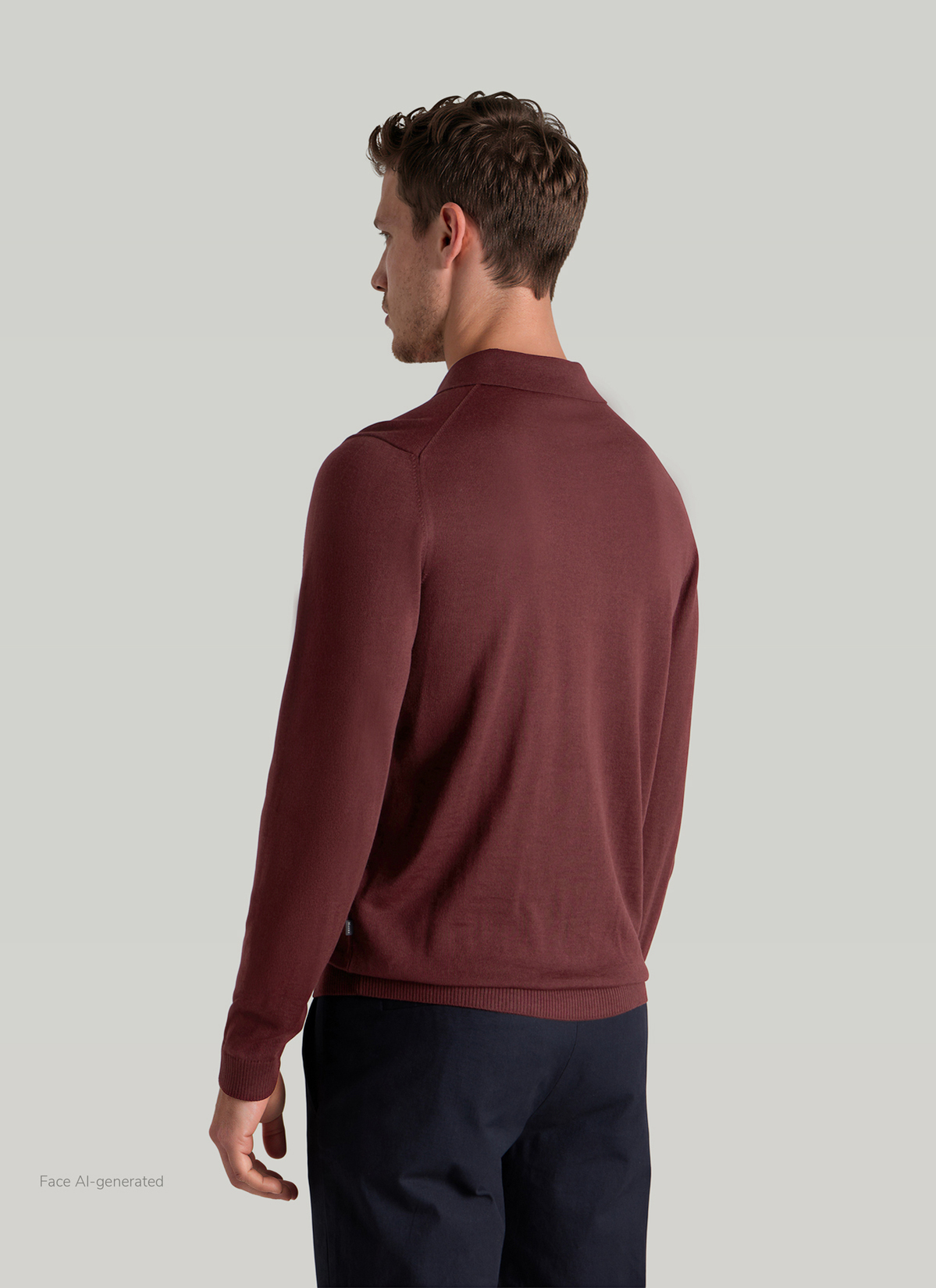 Pullover Rollkragen 1/1 Arm, Barolo Wine Rückansicht