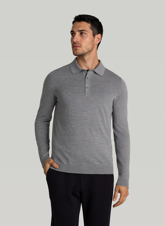 Pullover Rollkragen 1/1 Arm Shark Skin Frontansicht