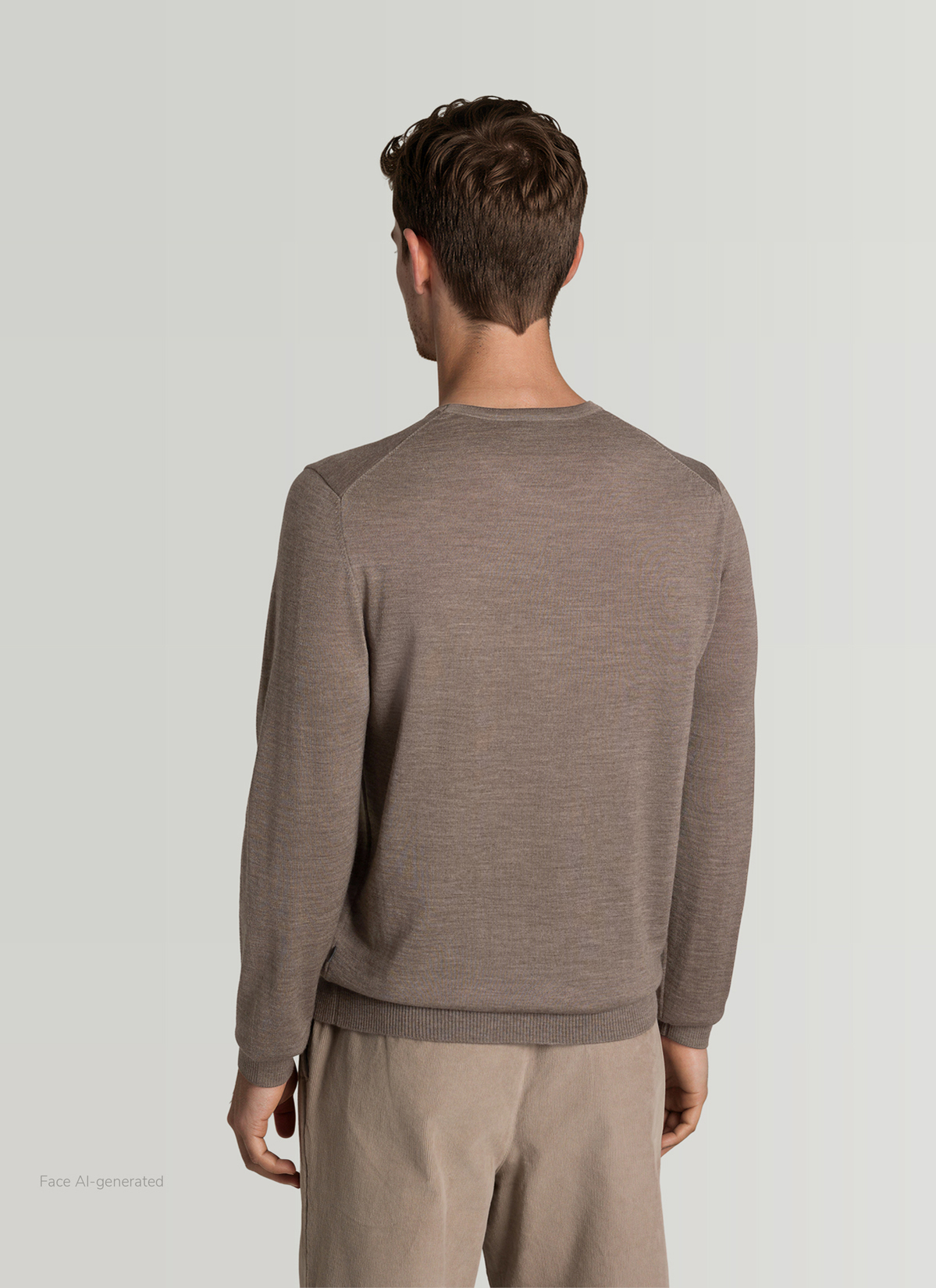 Pullover Rundhals 1/1 Arm, Brownie Rückansicht