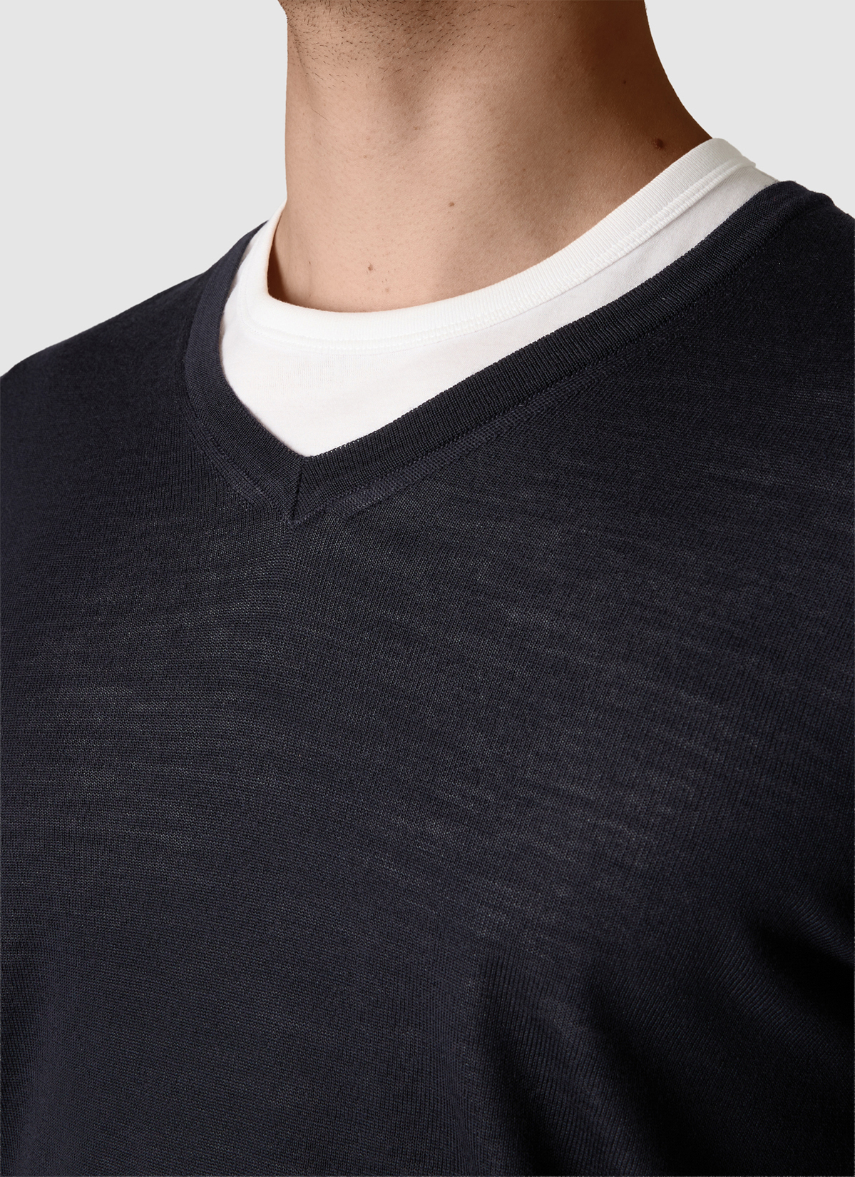 Pullover V-Ausschnitt 1/1 Arm, Navy Detailansicht 1