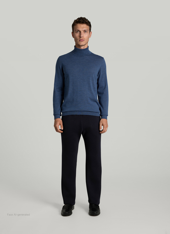 Pullover Rollkragen 1/1 Arm Nimes Blue Frontansicht