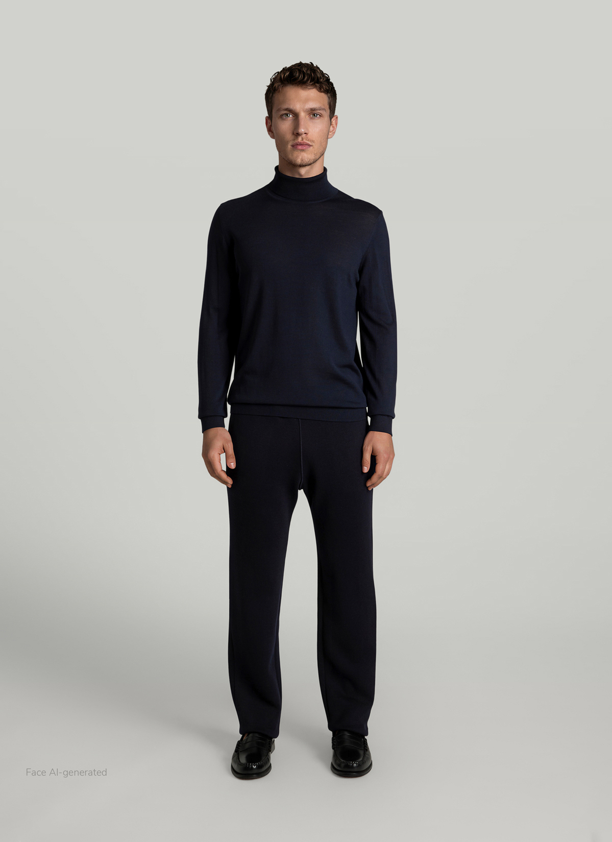 Pullover Rollkragen 1/1 Arm, Navy Detailansicht 2