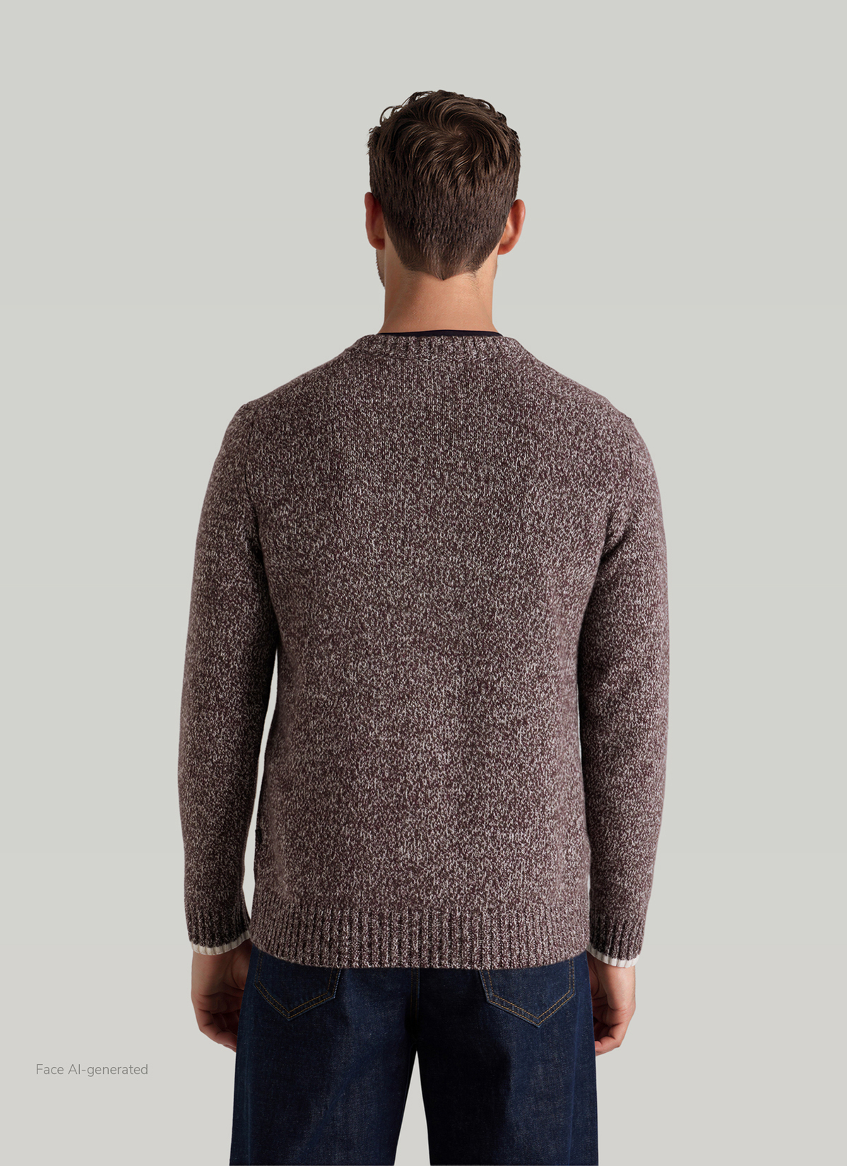 Pullover Rundhals 1/1 Arm, Mellow Cherry Rückansicht