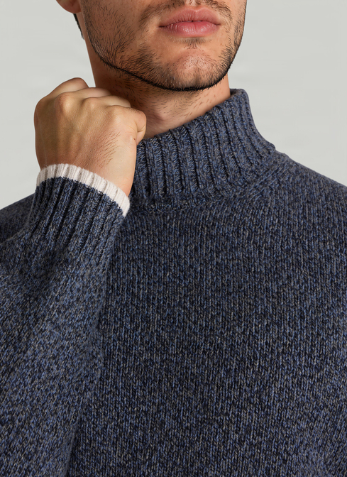 Pullover Rollkragen 1/1 Arm, Nimes Blue Detailansicht 1