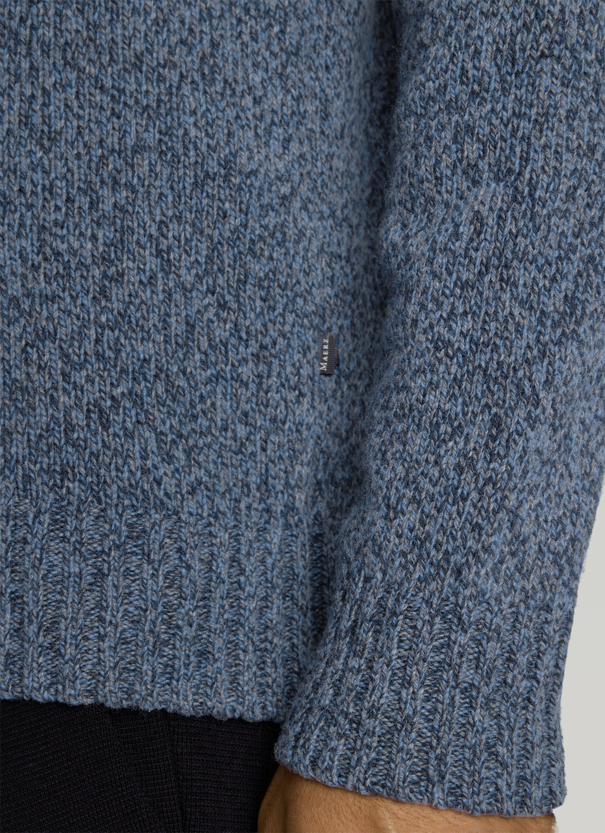Pullover Polokragen Knopf 1/1 Arm, Nimes Blue Detailansicht 1
