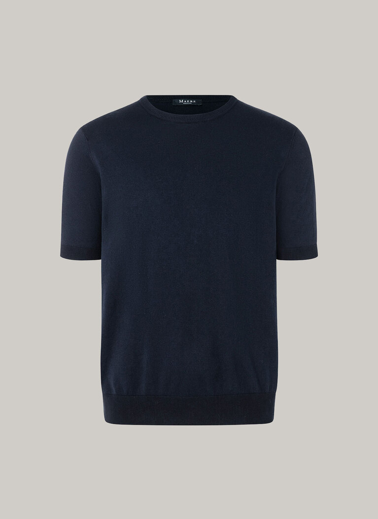 T-Shirt Rundhals 1/2 Arm, Navy Frontansicht