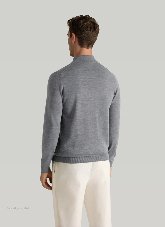Pullover Rollkragen 1/1 Arm Shark Skin Frontansicht