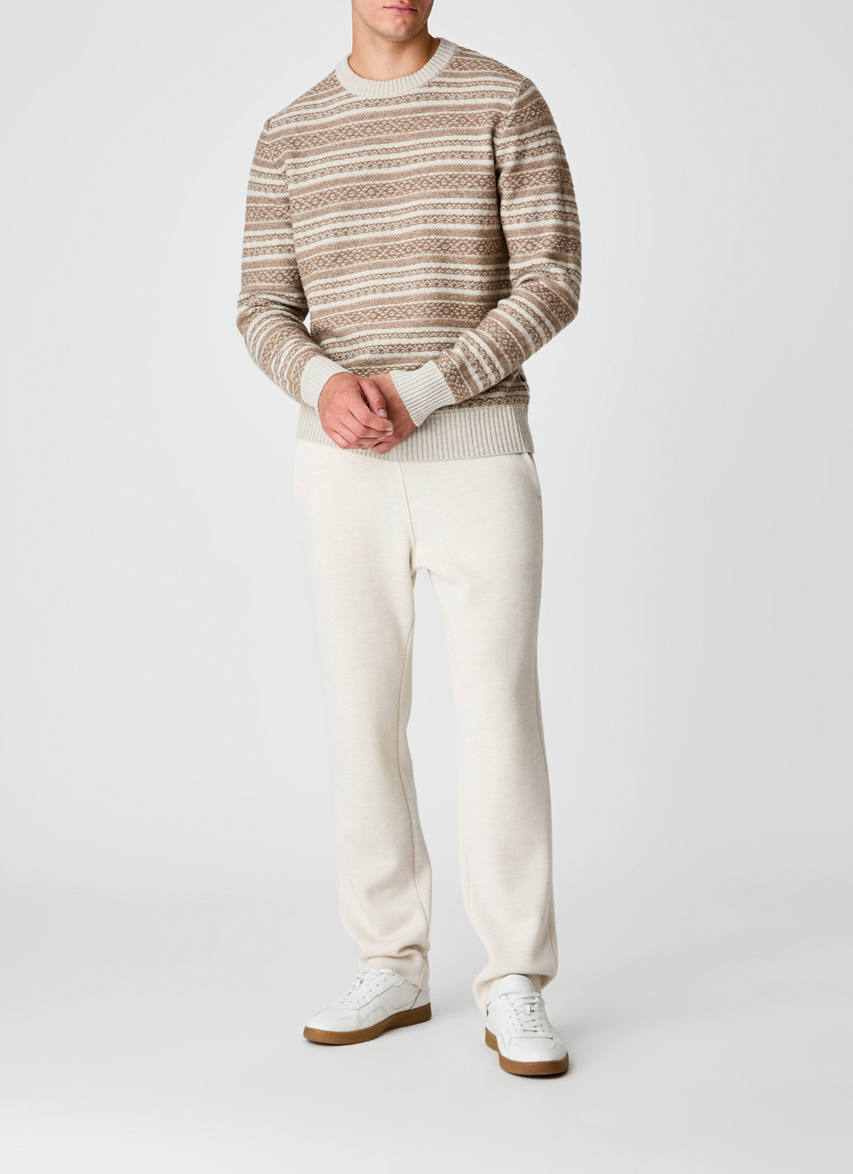 Pullover Rundhals 1/1 Arm, Mascarpone Cream Detailansicht 1