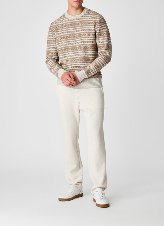 Pullover Rundhals 1/1 Arm Mascarpone Cream Frontansicht