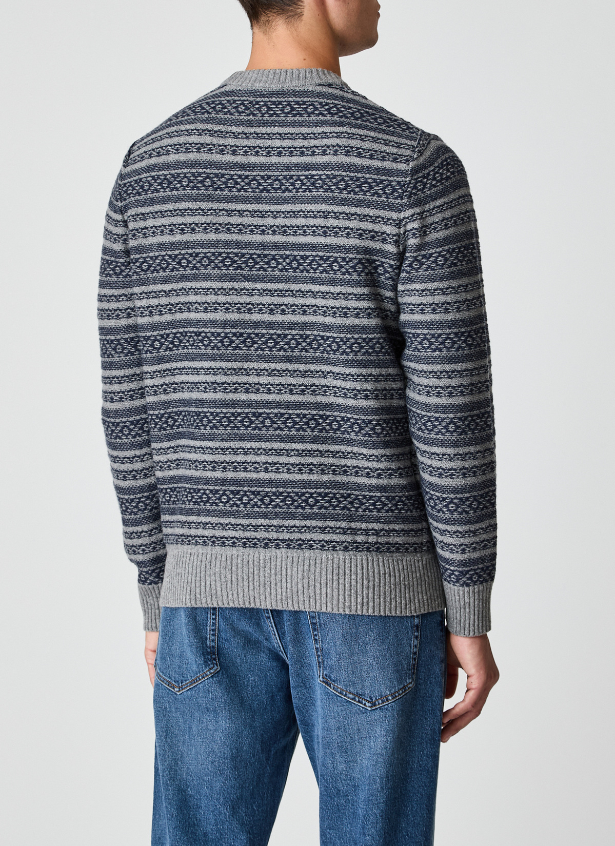 Pullover Rundhals 1/1 Arm, Mercury Grey Rückansicht