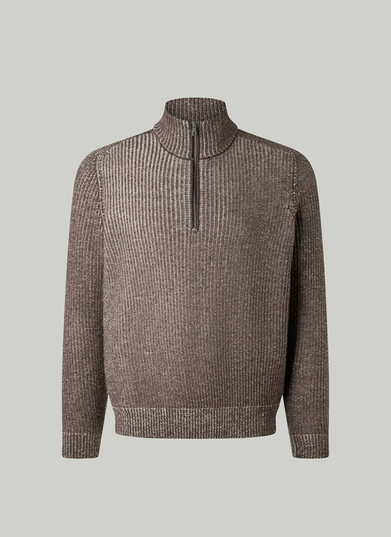 Pullover Troyer 1/1 Arm Brownie Frontansicht