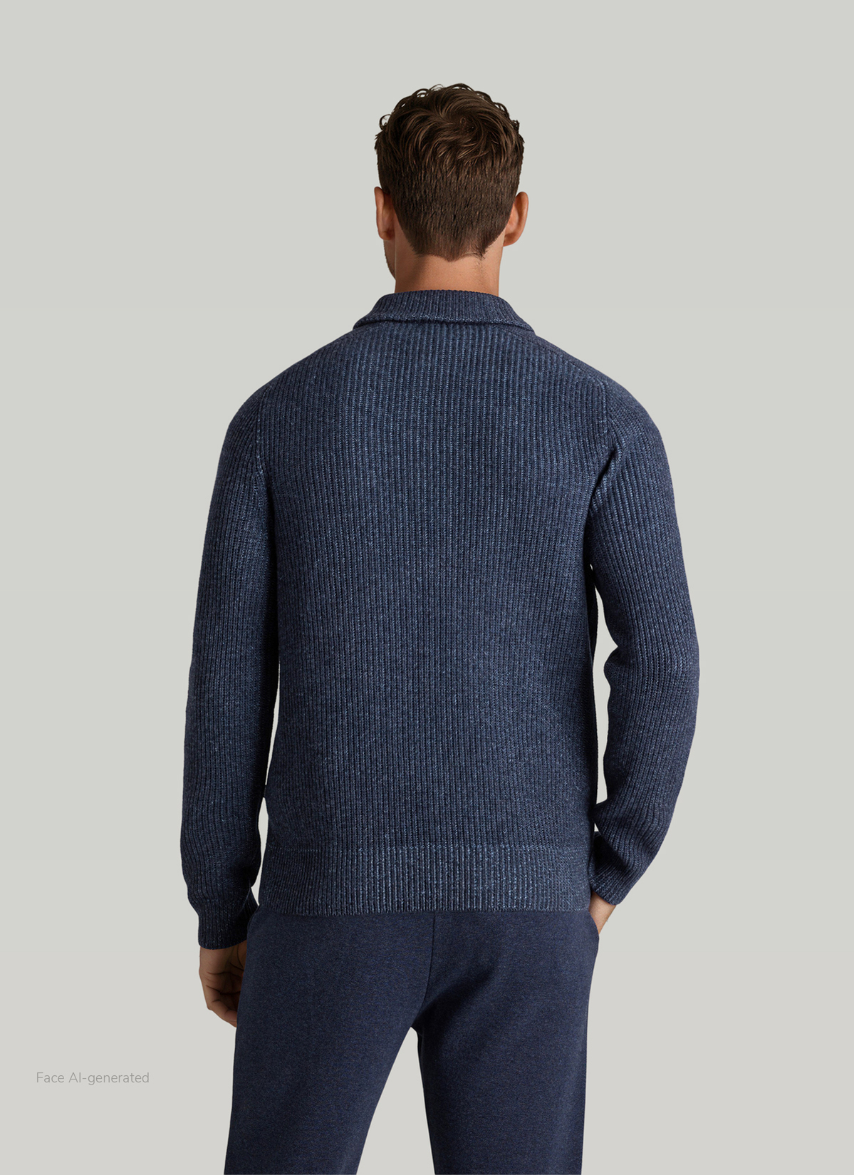 Pullover Troyer 1/1 Arm, Midnight Blue Rückansicht