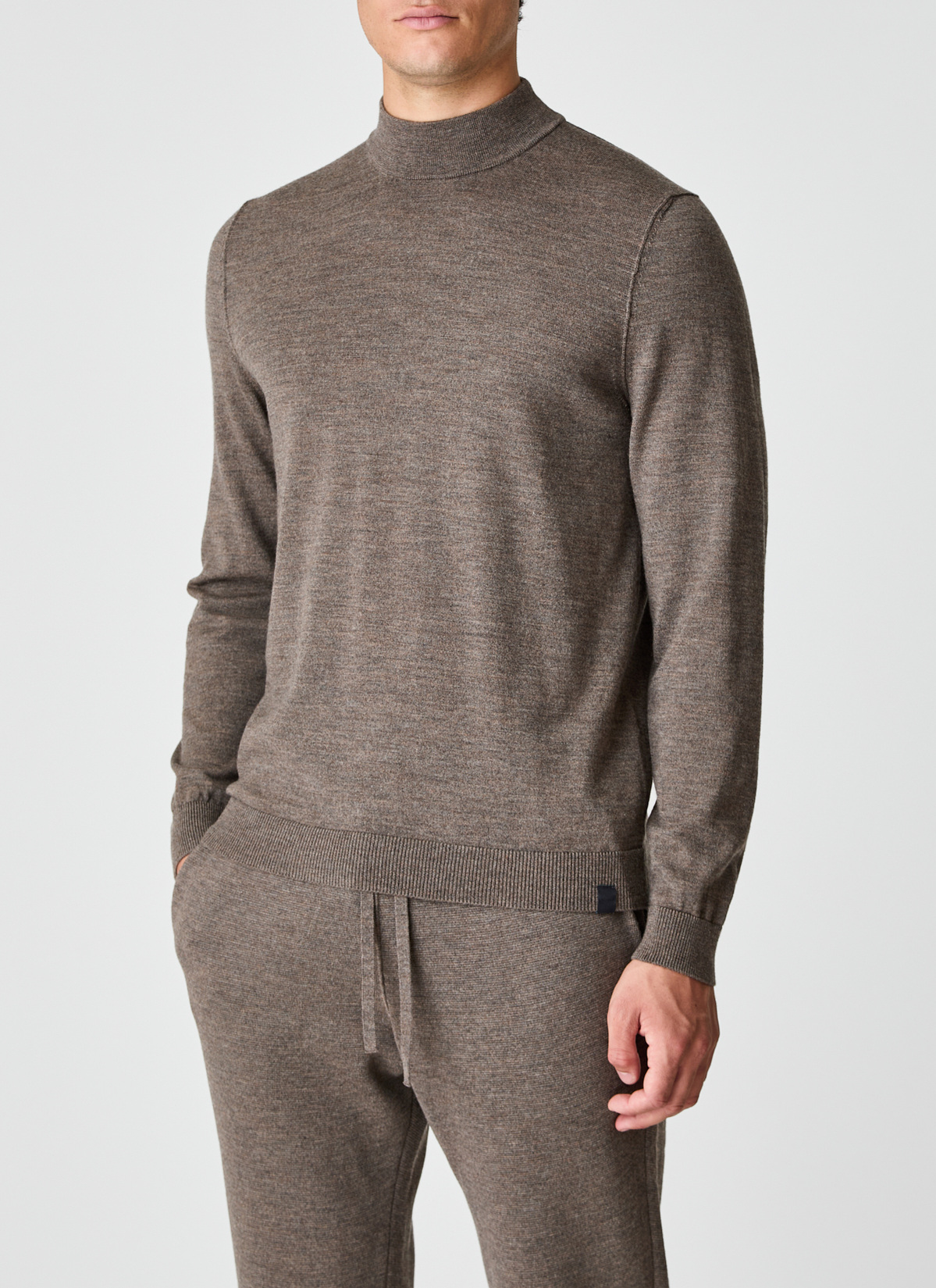 Pullover Stehkragen 1/1 Arm, Hardwood Frontansicht