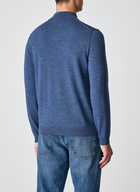 Pullover Stehkragen 1/1 Arm Nimes Blue Frontansicht