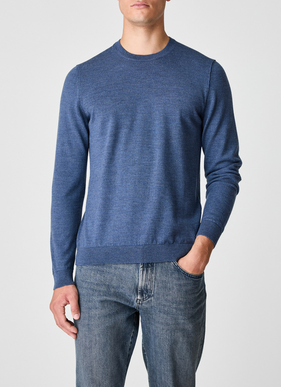 Pullover Rundhals 1/1 Arm Nimes Blue Frontansicht