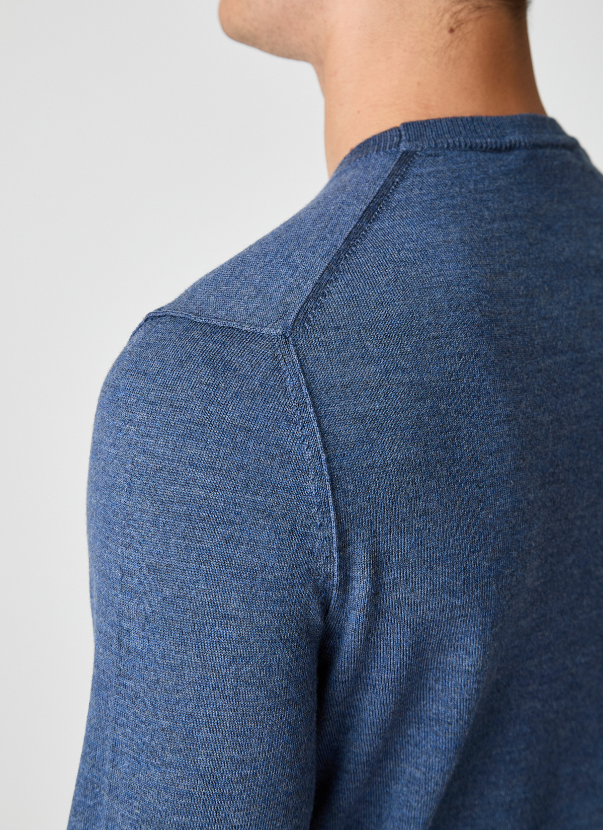 Pullover Rundhals 1/1 Arm, Nimes Blue Detailansicht 2