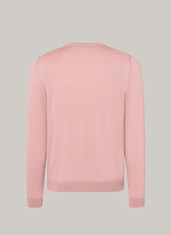 Pullover Rundhals 1/1 Arm Rosé Frontansicht