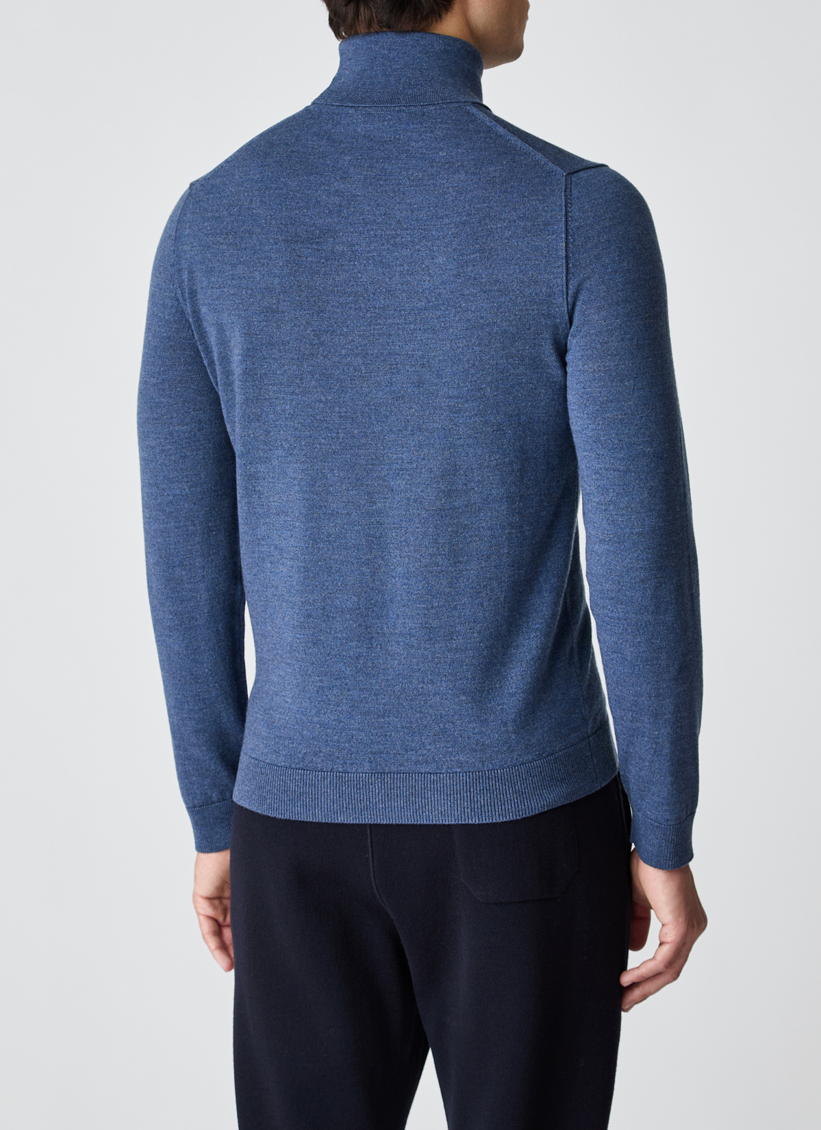 Pullover Rollkragen 1/1 Arm, Nimes Blue Rückansicht