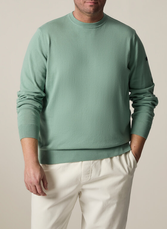 Pullover Rundhals 1/1 Arm Iced Mint Frontansicht