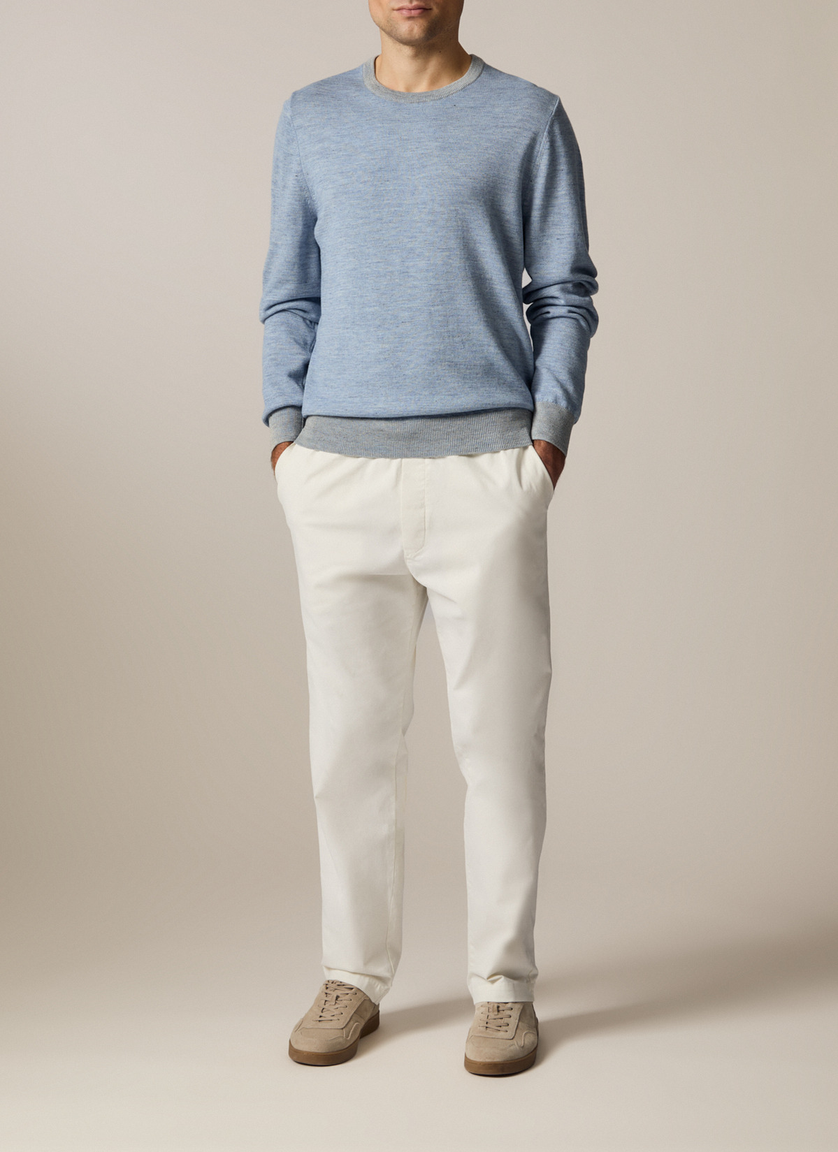 Pullover Rundhals 1/1 Arm, Shades of Blue Detailansicht 2