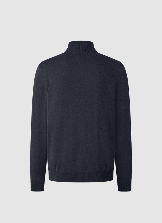 Pullover Troyer 1/1 Arm Navy Frontansicht