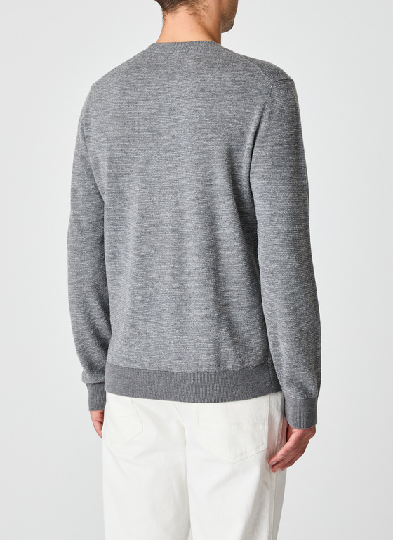 Pullover Rundhals 1/1 Arm Smoky Grey Frontansicht