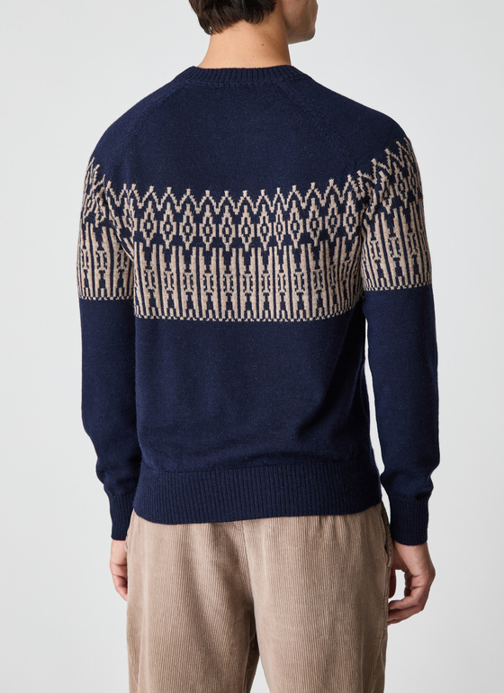 Pullover Rundhals 1/1 Arm Nightfall Blue Frontansicht