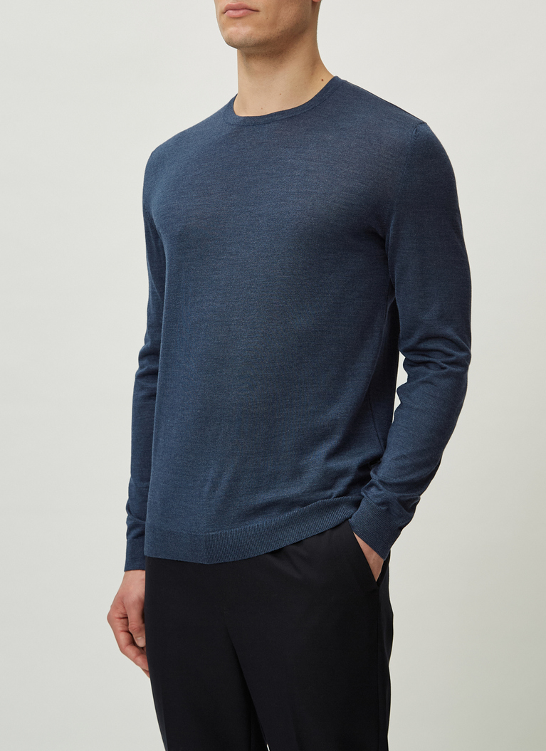 Pullover Rundhals 1/1 Arm, Denim Detailansicht 1