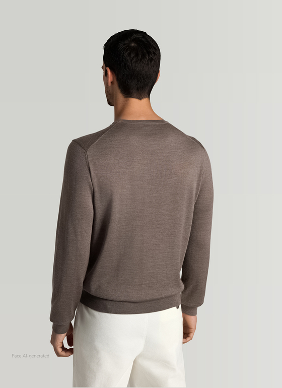 Pullover Rundhals 1/1 Arm Cedar Wood Frontansicht