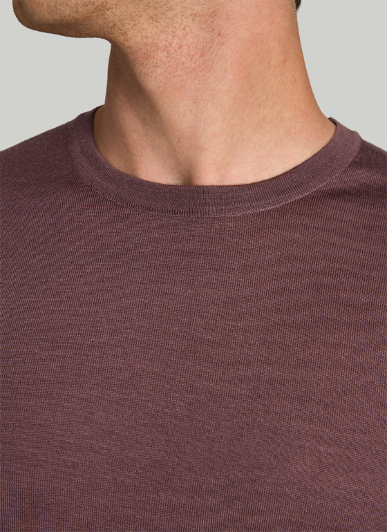 Pullover Rundhals 1/1 Arm Mellow Cherry Frontansicht